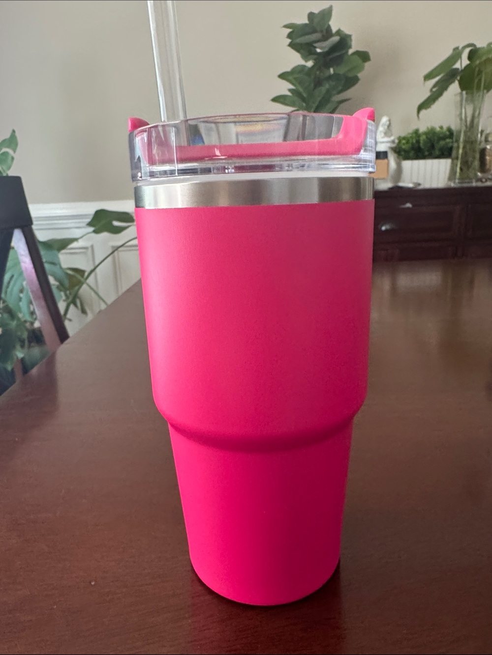 STANLEY 20 oz PINK Tumbler with Straw - Picture 2 of 5